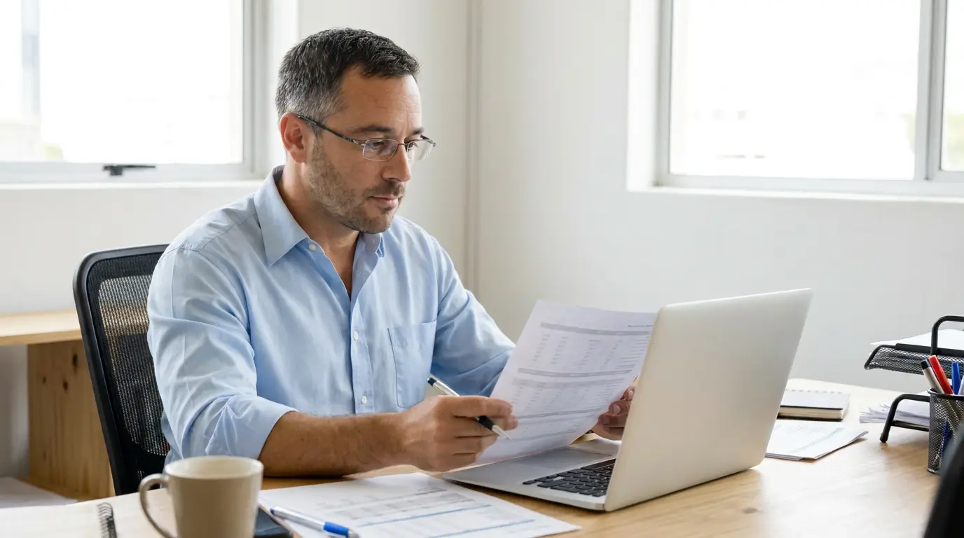Thomas Vasseur, consultant indépendant en financement de la formation professionnelle, à son bureau
